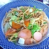 絹さや入り☆ソース焼きそば【あり合わせ献立】